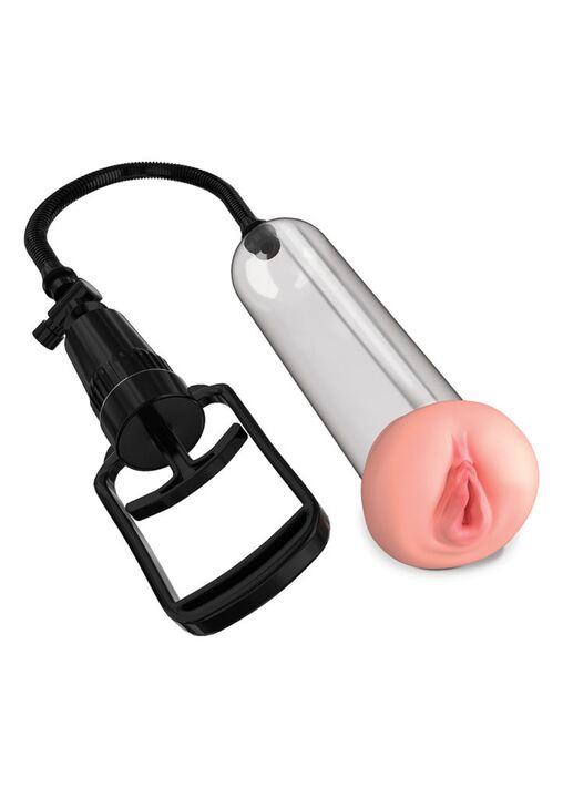 Pump with a nozzle of a woman vagina -