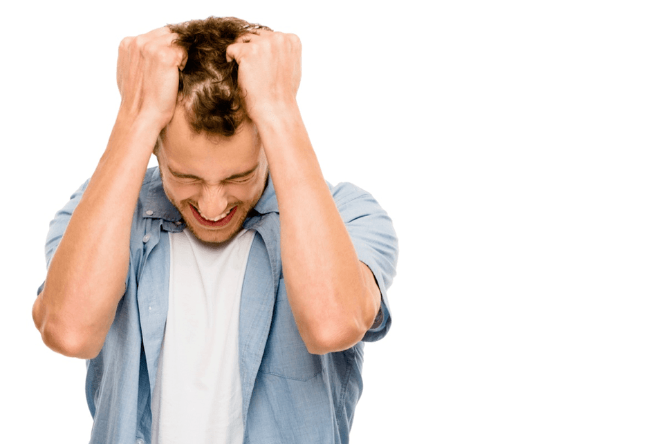 a man is upset about his small penis, how to enlarge it with a nozzle